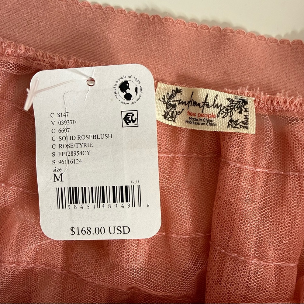 Free People Intimately Return of the Ruffle Maxi Slip Skirt Rosebush Medium NWT - Picture 7 of 10